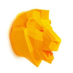 Diy Papercraft Template Lion Trophy Head No. 4, 3D Puzzle - thumbnail 2