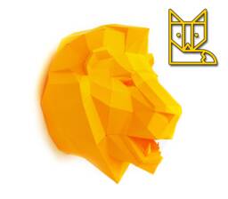 Diy Papercraft Template Lion Trophy Head No. 4, 3D Puzzle - thumbnail 1