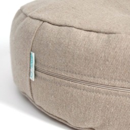 Linen Burlap Meditation Cushion, Buckwheat Zafu Floor Pillow - thumbnail 2