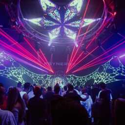 Uv Green Event Decor, Trippy Ceiling Canopy, Psychedelic Wall Hanging, Stretch Lycra. Festivals, Raves, Birthday Events, Sensory Room - thumbnail 3