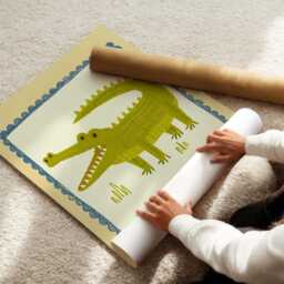 Playful Crocodile Nursery Print Fun Animal Wall Art For Kids Room Toddler Decor Cute Boys Printable Illustration Green - 31 - thumbnail 2
