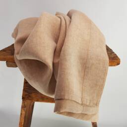 Belgian Linen Flat Sheet Natural Rust Orange, Custom Size - thumbnail 1