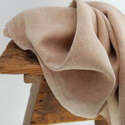 Belgian Linen Flat Sheet Natural Rust Orange, Custom Size - thumbnail 3