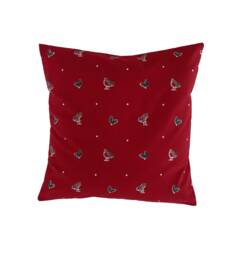 Christmas Robin & Holly Red Green Cushion Cover 16 - thumbnail 1