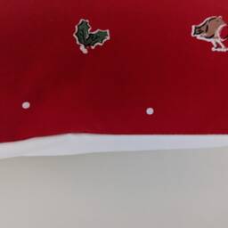 Christmas Robin & Holly Red Green Cushion Cover 16 - thumbnail 2