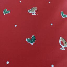 Christmas Robin & Holly Red Green Cushion Cover 16 - thumbnail 3