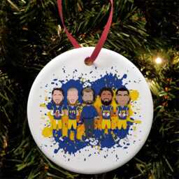Rams 2024-25 Christmas Tree Decoration Flat Ceramic Bauble Choice Of Design American Football Great Gift For Los Angeles Fans - thumbnail 2