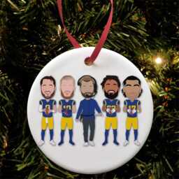 Rams 2024-25 Christmas Tree Decoration Flat Ceramic Bauble Choice Of Design American Football Great Gift For Los Angeles Fans - thumbnail 1