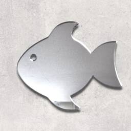 Engraved Acrylic Mirror Wall Art Fish Shape, Personalized Decor - thumbnail 3