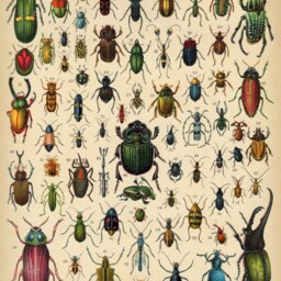 Bugs, Insects, Beetles, Wall Hanging, Pull Down Chart, Spain, 1890S, Natural History, Nature, Garden Lover, Antique Image - thumbnail 3