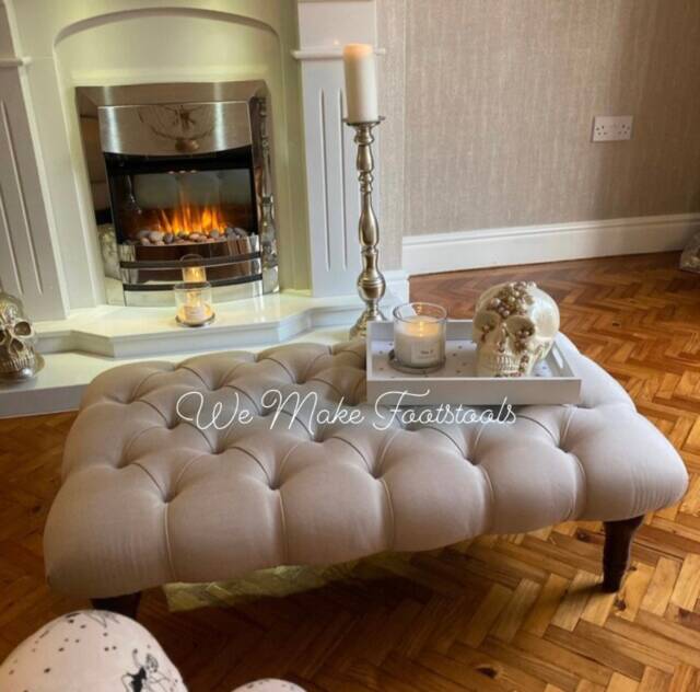 Rectangular Chesterfield Footstool/Coffee Table Pouffe - image 1