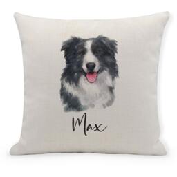 Personalised Border Collie Dog Cushion Cover, Pet Name, Home Decor, Pillow, 40cm - thumbnail 1