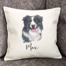 Personalised Border Collie Dog Cushion Cover, Pet Name, Home Decor, Pillow, 40cm - thumbnail 2