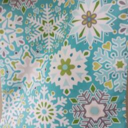 Handcrafted Christmas Stocking Bright Snowflake Print, Scandi Style - thumbnail 3