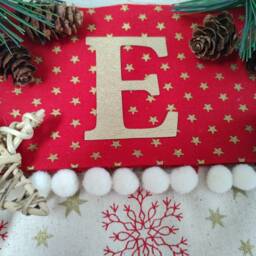 Handcrafted Christmas Stocking Bright Snowflake Print, Scandi Style - thumbnail 4