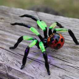 Uranium Tarantula Glass Spider Surprise Vaseline Figurine Uv Hand Blown - thumbnail 4
