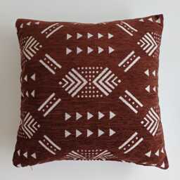 Moroccan Velvet Cushion Cover, Handmade Brocade Deep Brown Pillow Case, Decorative 16''x16''/40x40 cm - thumbnail 1