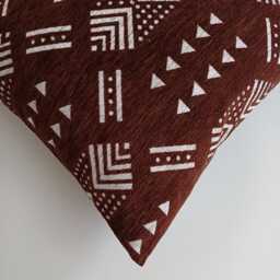 Moroccan Velvet Cushion Cover, Handmade Brocade Deep Brown Pillow Case, Decorative 16''x16''/40x40 cm - thumbnail 3