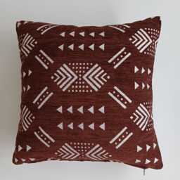 Moroccan Velvet Cushion Cover, Handmade Brocade Deep Brown Pillow Case, Decorative 16''x16''/40x40 cm - thumbnail 4