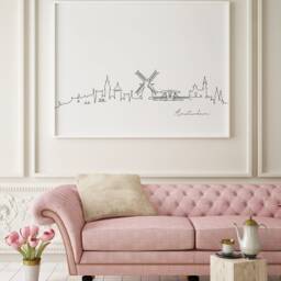 Amsterdam Skyline Print, Line Art , Minimalist Wall Art, City Skyscraper Poster, Fine Nordic Home Decor, Sketch Landmark - thumbnail 2