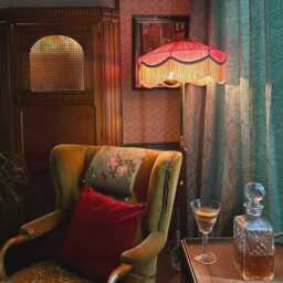 The Pink Peggy Fringed Lampshade Art Deco Style, Handmade in England
