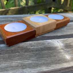 Wood Tea Light Candle Holder - thumbnail 3