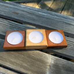 Wood Tea Light Candle Holder - thumbnail 4