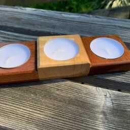 Wood Tea Light Candle Holder - thumbnail 2