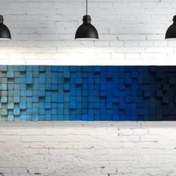 Reclaimed Wood Wall Art - Blue Ombre Sound Diffuser - thumbnail 2