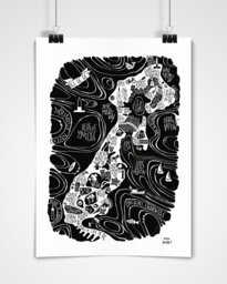 Poster Map Of The Isle R??. Cartographic & Decorative Poster By Tokiko. Original Travel Illustration France - thumbnail 1