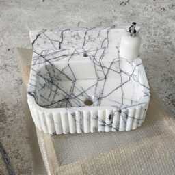 Lilac Marble Sink, Wall Mounted Bathroom Rectangle Special Sink - thumbnail 2