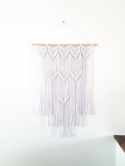 White Handmade Macrame Wall Hanging - image 1