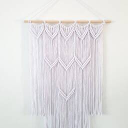 White Handmade Macrame Wall Hanging - thumbnail 2