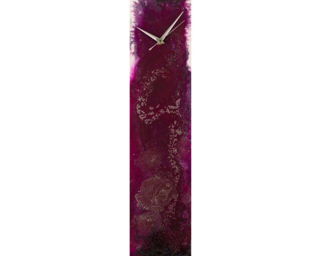 Dark Red Wall Clock Maroon Home Decor, Rectangle For Living Room Unique Modern Desk With Abstract Art Design - image 1