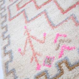 Pastel Moroccan Area Rug , Pink Berber Carpet Genuine Wool Handmade Rug, Nursery Area Tapis Berbere, Teppich - thumbnail 2