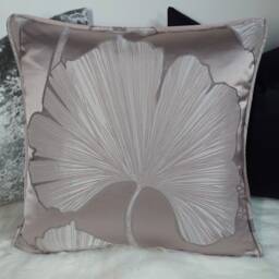 Designer Harlequin Piped Azurea Fabric Large Floral Jacquard Design Pillow Cover Heather/Silver Cushion - thumbnail 1