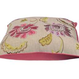Pink/Purple Embroidered Floral Pillow Cover With Piping - Designer Richloom Sasha Berry Home Decor Throw Pillows - thumbnail 4