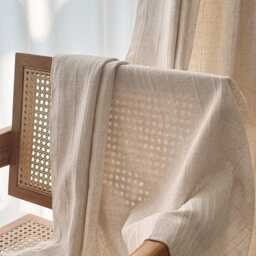 A Pair Of Linen Blend Curtains, Striped 30% Curtains Living Room Drapery Panels, Bedroom Custom Made - thumbnail 4