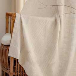 A Pair Of Linen Blend Curtains, Striped 30% Curtains Living Room Drapery Panels, Bedroom Custom Made - thumbnail 2