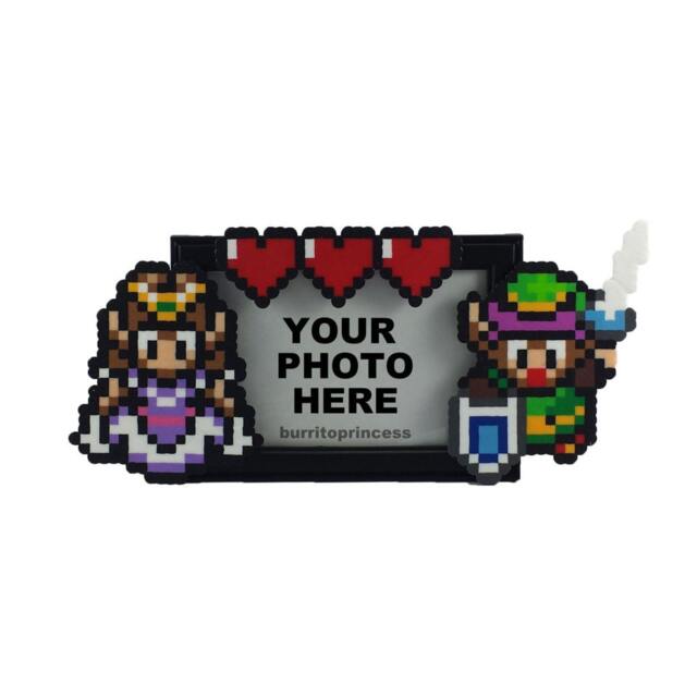Legend Of Zelda Picture Frame - Couples Nerdy Wedding Gift Video Game Pixel - image 1