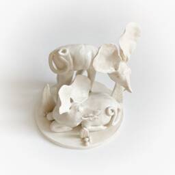White Animals Sculpture, Large Figurine, Bedroom Decor, Modern Table Boho Apartment, Ceramic Sculpture - thumbnail 2