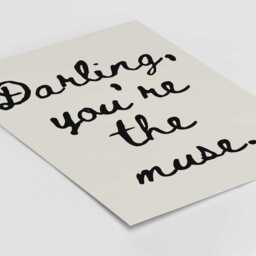Darling, You're The Muse Print Empowerment Quote, Beige & Black - thumbnail 3