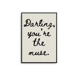 Darling, You're The Muse Print Empowerment Quote, Beige & Black - thumbnail 2