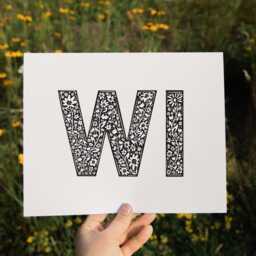 Wi Floral Letters Art Print Scandinavian Home Decor - 8.5x11 Card Stock - thumbnail 2