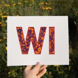 Wi Floral Letters Art Print Scandinavian Home Decor - 8.5x11 Card Stock - thumbnail 3