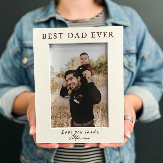 Personalised Dad Christmas Gift Photo Frame - Best Ever Gift, Gifts For New From Kids, Dads Birthday Present, Custom Engraved - image 1