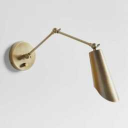 Mid Century Modern Brass Wall Sconce Stilnovo-Inspired Adjustable Light- Aurelia Metal Articulating Light - thumbnail 2