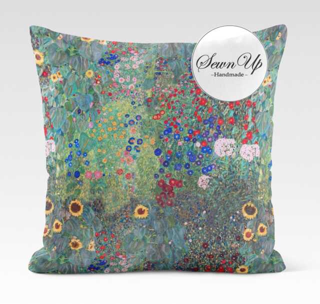 Outdoor Cushion Cover 28 Sizes Klimt's Farm Garden Handmade Floral Flowers Leaf Gift Waterproof Conservatory - image 1