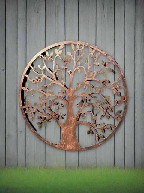 Handmade Bronze Tree Of Life Wall Art Indoors/Outdoors 40cm Metal, Garden/Indoor Wall Art Powder Coated Steel - image 1