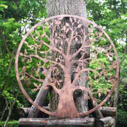 Handmade Bronze Tree Of Life Wall Art Indoors/Outdoors 40cm Metal, Garden/Indoor Wall Art Powder Coated Steel - thumbnail 3